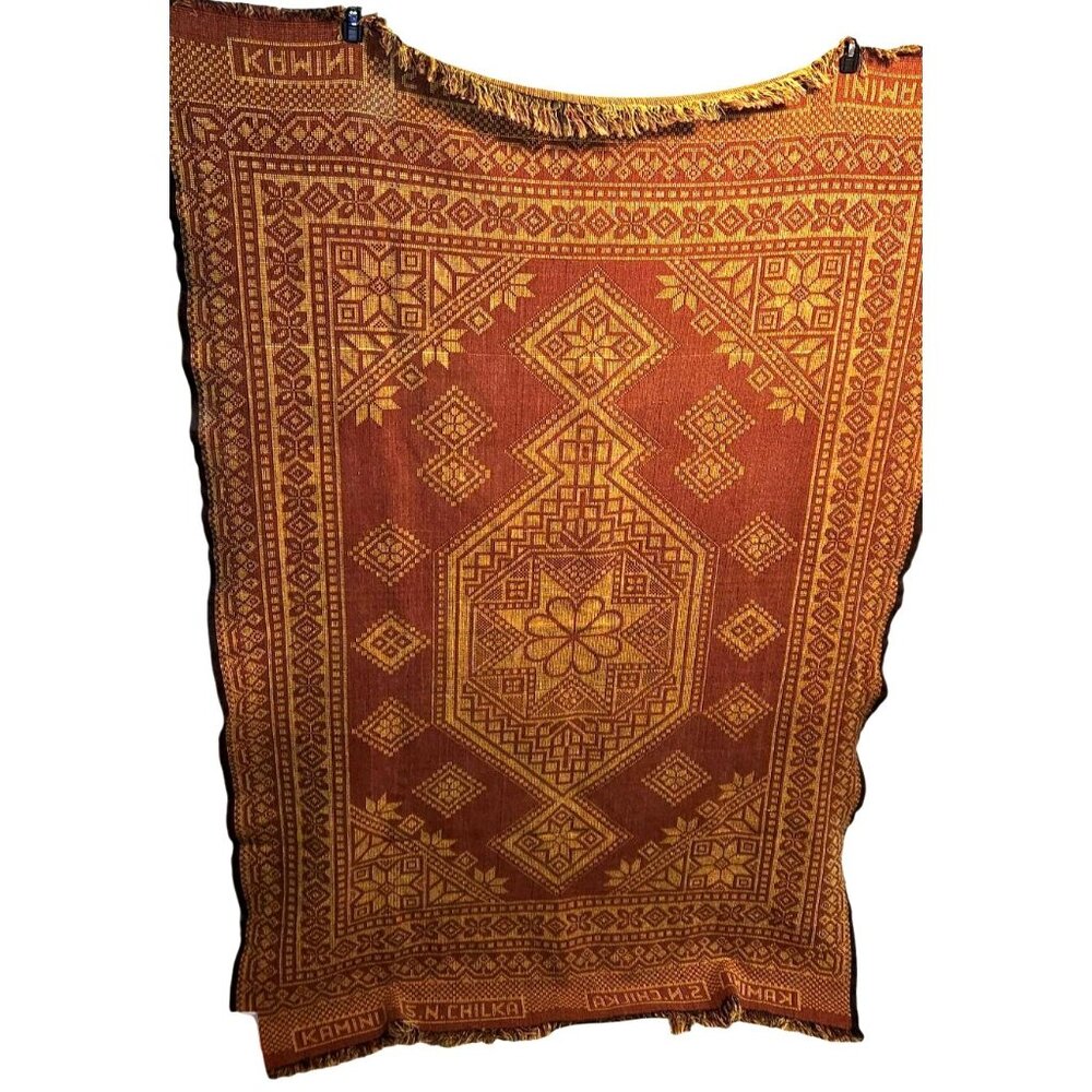 VintageTapestry Rug Blanket Throw Kamini S.N. Chilka 52" X 77" Handcrafted